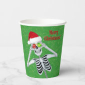 Kerst Skelet Sneeuwvlok Ornamenten Pet Groen Papieren Bekers (Achterkant)