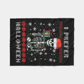 Kerst Skeleton Ik geef de voorkeur aan Halloween U Fleece Deken (Voorkant (Horizontaal))