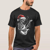 Kerst Skeleton Spelen Gitaar Rock En Roll Gu T-shirt (Voorkant)