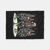 Kerst Skeletons -  Halloween Kostuum Fleece Deken (Voorkant (Horizontaal))