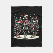 Kerst Skeletons -  Halloween Kostuum Fleece Deken (Voorkant)