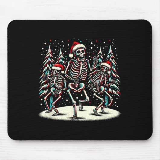 Kerst Skeletons - Halloween Kostuum Muismat (Voorkant)