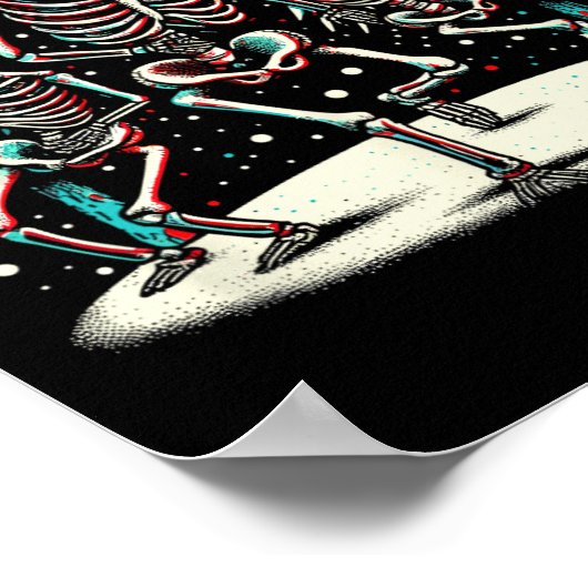 Kerst Skeletons -  Halloween Kostuum Poster (Hoek)