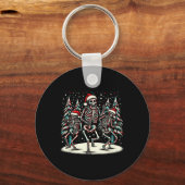 Kerst Skeletons - Halloween Kostuum Sleutelhanger (Voorkant)