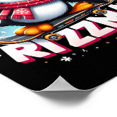 Kerst Skibidi Rizzmas Xmas Cool Penguin Vakantie Poster (Hoek)