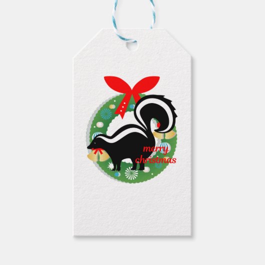 kerst skunk cadeaulabel (Voorkant)
