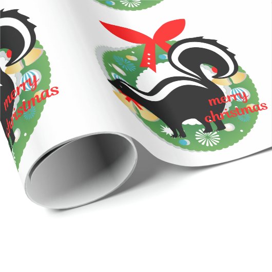 kerst skunk cadeaupapier (Rol Hoek)