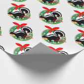 kerst skunk cadeaupapier (Hoek)
