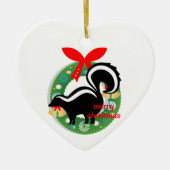 kerst skunk keramisch ornament (Voorkant)