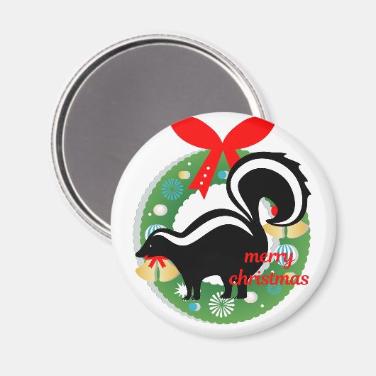 kerst skunk magneet (Voorkant / Achterkant)