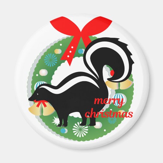kerst skunk magneet (Voorkant)