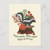 Kerst Skunk Pun: Jingle ruikt Briefkaart (Voorkant)