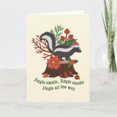 Kerst Skunk Pun: Jingle ruikt Kaart (Voorkant)