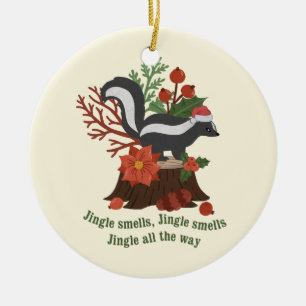 Kerst Skunk Pun: Jingle ruikt Keramisch Ornament