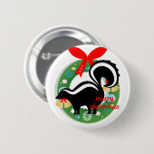 kerst skunk ronde button 5,7 cm (Voorkant /achterkant)