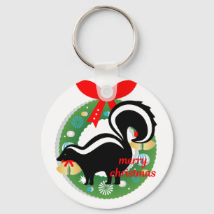 kerst skunk sleutelhanger