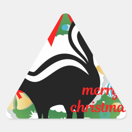 kerst skunk sticker (Voorkant)