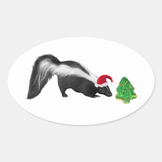 Kerst Skunk Stickers (Voorkant)