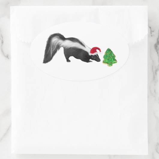 Kerst Skunk Stickers (Tas)