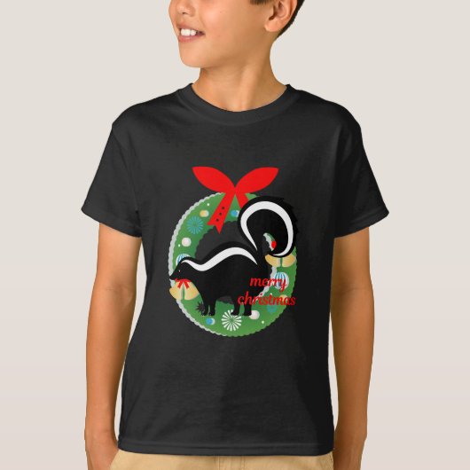 kerst skunk t-shirt (Voorkant)