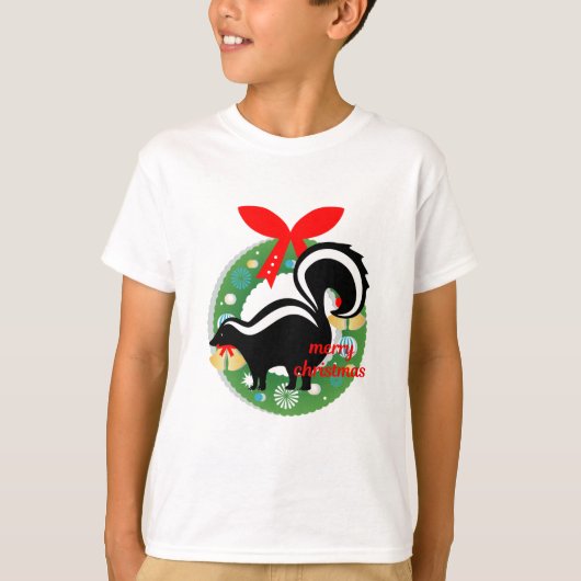 kerst skunk t-shirt (Voorkant)
