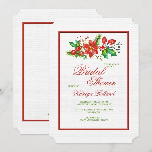 Kerst Slag Invitatie Kaart (Voorkant / Achterkant)