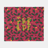 Kerst Slap Hand Getekend Hulst Patroon Fleece Deken (Voorkant (Horizontaal))