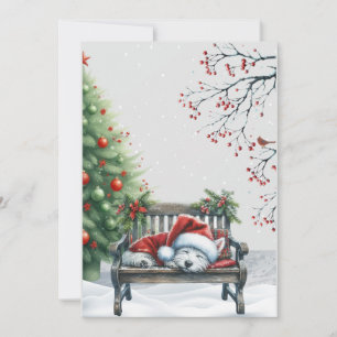 Kerst Slapende Westie Kaart