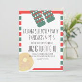 Kerst Slapover Pyjama's Pannenkoeken Verjaardag Kaart (Staand voorkant)