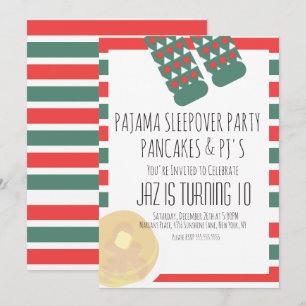 Kerst Slapover Pyjama's Pannenkoeken Verjaardag Kaart
