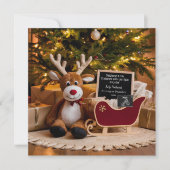 Kerst slee aankondiging zwangerschap (Voorkant)