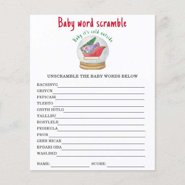 Kerst slee - Baby Woord Doorelkaar (Voorkant)