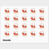 Kerst slee Basset Hound hond Ronde Sticker (Vel)