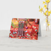 Kerst slee close-up kaart (Gele Bloem)