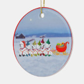 Kerst slee keramisch ornament (Links)