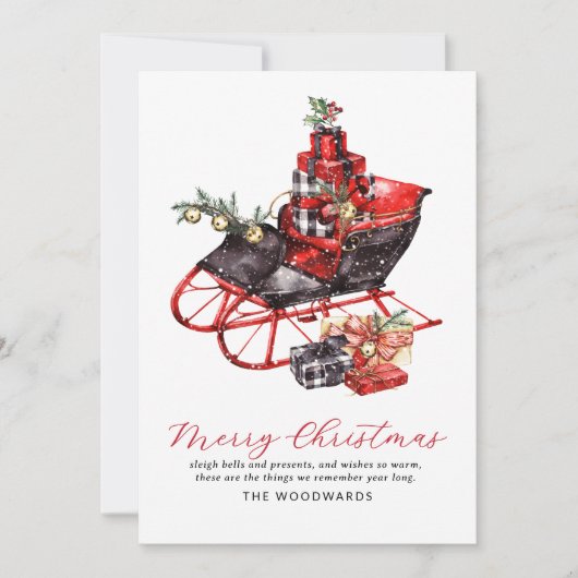 Kerst slee Merry Christmas (Voorkant)