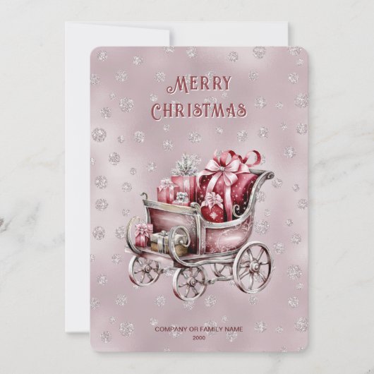 Kerst slee met cadeaus kerstkaart (Voorkant)