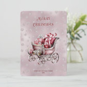 Kerst slee met cadeaus kerstkaart (Staand voorkant)