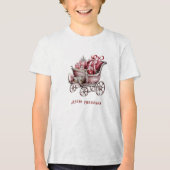 Kerst slee met cadeaus vakantie Tri-Blend shirt (Voorkant)