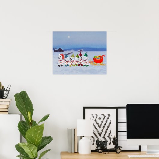Kerst slee poster (Thuiskantoor)