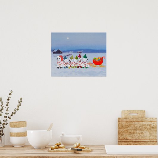 Kerst slee poster (Keuken)