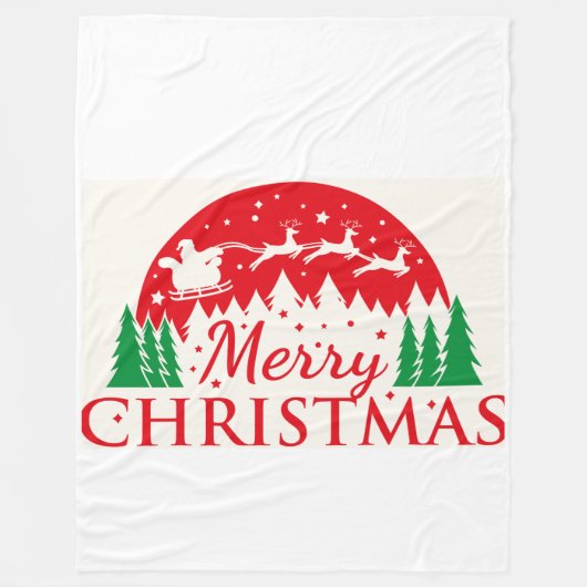 Kerst slee rood & groen vakantie typogr fleece deken (Voorkant)