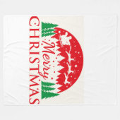 Kerst slee rood & groen vakantie typogr fleece deken (Voorkant (Horizontaal))