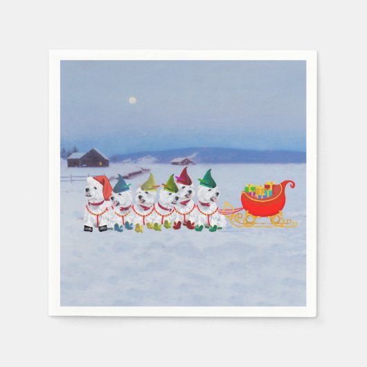 Kerst slee servetten (Voorkant)