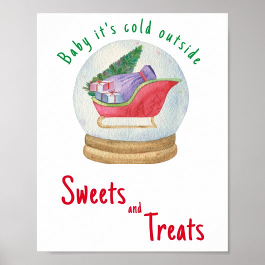 Kerst slee - Snoepjes en traktaties Poster (Voorkant)
