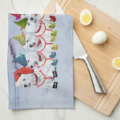 Kerst slee theedoek (Quarter Fold)