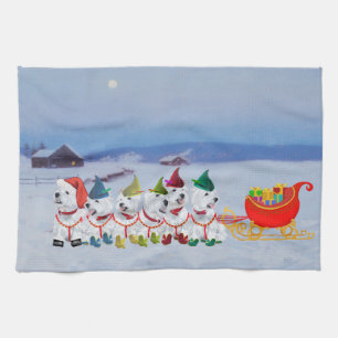Kerst slee theedoek