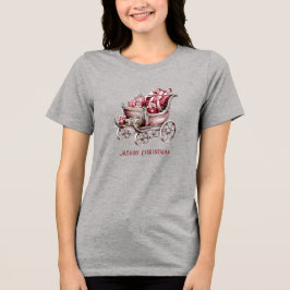 Kerst Sleigh Met Cadeaus Vakantie Vrouwen Tri-Blend Shirt