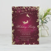 Kerst Sleigh Rendier Stars Company Party Kaart (Staand voorkant)