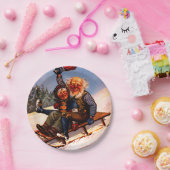 Kerst Sleigh Ride met Bier Wilhelm Larsen Papieren Bordje (Feest)